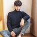 Cross-Border Winter Korean Version New Youth High Collar Pullover Knitted Loose Casual Long Sleeve Men's Fashion Sweater_viptrois.com