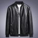 New Men's PU Leather Jacket Slim Fit Fashionable Stand Collar Zipper Casual Outerwear For Autumn (Black, Blue, Yellow) S-8XL_viptrois.com