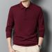 Men's Clothing 2024 Autumn And Winter New Polo Tops Knitted Wool Men's Lapel Loose Solid Color Sweater Polo Shirt Collar_viptrois.com