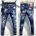 Men's Slim Fit Stretch Denim Jeans With Distressed Details & Ripped Design - Comfortable Straight Leg For Casual Wear_viptrois.com