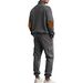 Men's Clothing Casual Knitted Small Plaid Trousers Sweatshirt Suit European And American Foreign Trade Sportswear Two Piece Suit_viptrois.com