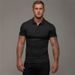 Men's Quick-drying Tights, Polo Shirts, Summer Lapels, Short-sleeved T-shirts, Quick-drying, High-elasticity, Ice Silk, Running Training Clothes_viptrois.com