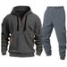Men's Hooded Sweatshirt & Jogger Set - Breathable Polyester Activewear With Multiple Pockets For Gym, Running & Casual Wear_viptrois.com