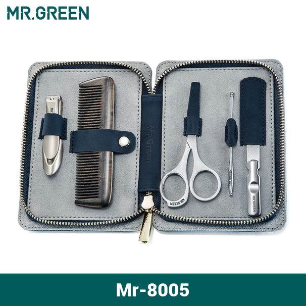 Manicure Set MR.GREEN Portable Business Style Personal Care Tools Hair Comb Nail Clippers With Full Grain_viptrois.com