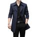 Men's Clothing spring and autumn style windbreaker men's youth men's casual mid length jacket_viptrois.com