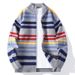 Men's Knit Cardigan – Autumn Stand Collar Sweater (Trendy Open-Front Coat, Soft Acrylic Blend, Relaxed Fit, Vintage-Inspired Layering Piece)_viptrois.com