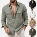 Men's Clothing New Men's Shirts Multi Pocket Casual Long Sleeved Tops For Men_viptrois.com
