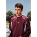 Men's Long-Sleeve Color-Block Sporty T-Shirt – Uv Protection & Breathable Fabric With Embroidered Design (Oversized Fit, M-Xxl, Black/Red/Blue)_viptrois.com