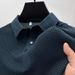 Men's Summer Business Polo Shirt – Lightweight Silk-Blend Short Sleeve With Classic Collar (M-5XL, Black/Green/White/Khaki/Grey/Blue)_viptrois.com