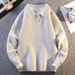 Men's Clothing V-Neck Knit Sweater - British-Inspired Business Casual Pullover With Shawl Collar (Dark Gray/Light Gray, Winter Office & Smart Outing)_viptrois.com