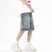 Men's Clothing Denim Beach Shorts Summer Trendy Loose Semi Elastic Stitching Shorts_viptrois.com