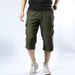 Men's Cargo Shorts 7-Inch Length, Cotton Workwear Short Pants With Multiple Pockets, Lightweight Relaxed Fit For Summer Casual Wear_viptrois.com