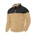 Hot-selling Color Block Half-zip Pullover Outdoor Fashion Casual Sweatshirt_viptrois.com