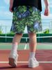 Unbeatable Quality Men's Running Sports Loose And Versatile Short With Simple Tropical Leaf Print Surfing Beach Shorts_viptrois.com