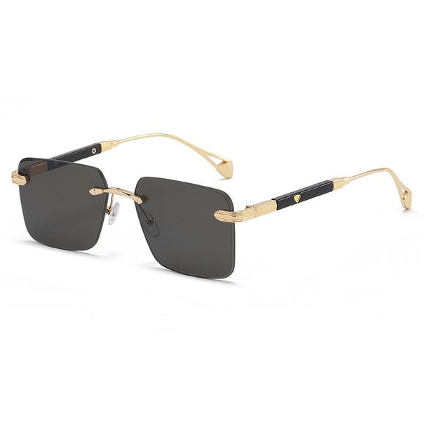 Men's Sunglasses Metal Frame New Style Frameless Diamond Cut Sunglasses Fashionable And High End Simple Sunglasses_viptrois.com
