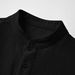 Men's Chinese Style Two Piece Suit Stand up Collar Short Sleeved Black Breathable Thin Casual Elastic Waist Trousers for Commuting_viptrois.com