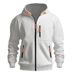 "Men's Fleece-Lined Zip-Up Hoodie - Warm Winter Sweatshirt With Multiple Pockets, Relaxed Fit Cardigan Jacket For Casual Wear"_viptrois.com