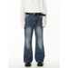 Men's Clothing | Autumn New Arrivals Style Retro Slim Flared Spliced Denim Pants_viptrois.com