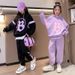 Girls Spring And Autumn Sports Suit 2024 New Style Middle And Large Children Loose Children's Hooded Sweater Children's Clothing Two Piece Set_viptrois.com