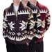 Men's Plus Size Knit Cardigan Sweater - Ethnic Pattern, Business Casual, Breathable & Machine Washable (Black, Coffee, Wine Red)_viptrois.com