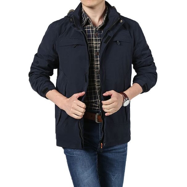 Man's clothing Jacket Spring and autumn hooded outdoor youth leisure loose large size windproof jacket_viptrois.com