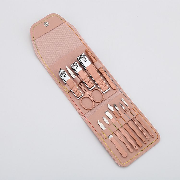 Beauty Health High End Portable Folding Bag Nail Clippers Set Nail Scissors Nail Clippers Pedicure Tools Ear Spoon Manicure Tools Full Set_viptrois.com