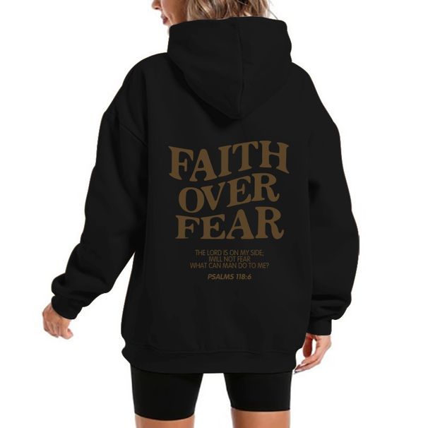 new Casual Cross-border Foreign Trade Men's And Women's Fleece Sweater Letter Printed Kangaroo Pocket New Hooded Sweater_viptrois.com