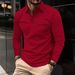 Nordmann Independent Station Fashion Polo Shirt Long Sleeve Turn-down Collar Button Pocket Men's Casual Top_viptrois.com