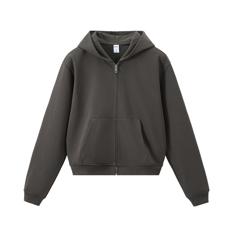 "Men's Box-Cut Zip-Up Hoodie - Dragon Scale Embossed Pullover With Drop Shoulder For Streetwear Styling"_viptrois.com