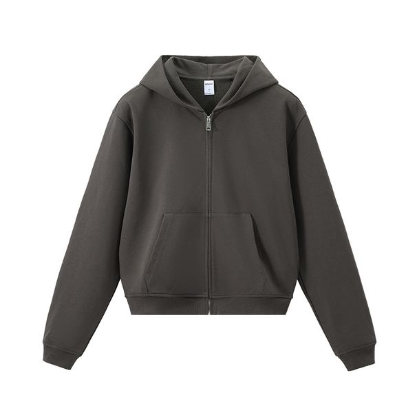 "Men's Box-Cut Zip-Up Hoodie - Dragon Scale Embossed Pullover With Drop Shoulder For Streetwear Styling"_viptrois.com