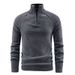 Men's Military Style Fleece Pullover Hoodie - Slim Fit Stand Collar Long Sleeve Casual Sweatshirt For Urban Streetwear_viptrois.com