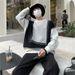 Loom European And American Style Winter Thickened Color Block Crew Neck Sweater For Men Trendy Youth Casual Warm Knitted Base_viptrois.com