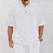 Men's Clothing Men's Casual Loose Short Sleeved Lapel Jacquard Knitted Tops Large Size Polo Shirt Trend_viptrois.com