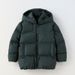 Kids Winter Puffer Jacket With Hood, Thickened Polyester Long Coat For Boys & Girls (Wine Red/Forest Green/Blue/Black), Warm Windproof Outerwear_viptrois.com