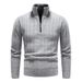 Loom European And American Cross-Border Trade Autumn Winter New Men's Stand Collar Pullover Sweater Business Striped Fleece_viptrois.com