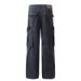 Men's Clothing Straight Washed Distressed Pleated Multi Pocket Logging Casual Pants For Men And Women_viptrois.com