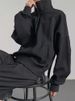 Unisex Heavyweight Half-Zip Sweatshirt – High Street Minimalist Style (Black/Grey, Sizes M-3XL)_viptrois.com