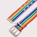 New Nylon Braided Double Exhaust Eyelet Belt Rainbow Stripes Stitching Fashionable And Versatile With Jeans_viptrois.com