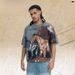 American-style Horse Year Print All-over Washed Vintage Loose One-piece Cut Short-sleeve T-shirt_viptrois.com