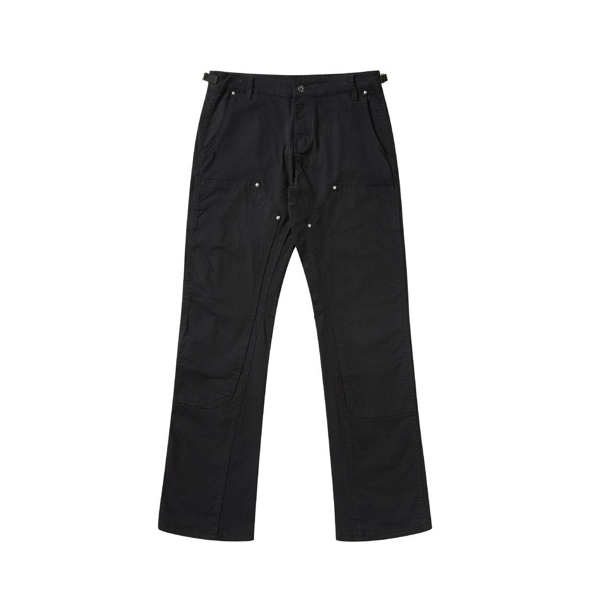 Men's Clothing | VUJADE Logger Trousers Flared Jeans Washed Back Zipper Casual Overalls Black Brown Ken_viptrois.com