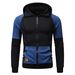 Men's Clothing Autumn And Winter New Men's Hooded Color Matching Sweatshirt European And American Youth Sports Cardigan Leather Sweatshirt Jacket_viptrois.com