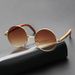 New Style Sun Men's Fashion The Same Style Round Frame Wood Grain Sunglasses Men's Trendy Original Wood Optical Frame Frame_viptrois.com