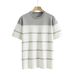 Men's Clothing Knitted Sweater Short Sleeved T Shirt Fashionable Spring And Summer Striped Trend Casual Round Neck Slim Men's Versatile Tops_viptrois.com