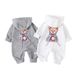 Newborn Baby Spring And Autumn Long Sleeved Sweatshirt With Bear Hood, Cute And Super Cute One Piece Romper, Outdoor Clothes And Crawling Clothes_viptrois.com