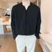 Men's Clothing Ins Fashion Solid Color Thin Cardigan Shirt Standard Lazy Harajuku New Long Sleeve Youth Popular Men's Trend_viptrois.com