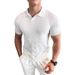 Men's Clothing New Style Trend Slim Summer Simple Half Sleeved Tops Polo Shirt Short Sleeved Men's Thin Knitted Lapel T Shirt_viptrois.com