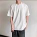 First Eve Summer New Shoulder Short Sleeve Men's Splicing Threaded T-Shirt Crew Neck Simple Solid Color Trendy Men's Top_viptrois.com