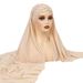 Unisex Milk silk nail pearl headscarf hat Solid color strap scarf hat women's cross headscarf_viptrois.com