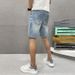 Men's Thin Light Blue Jeans Shorts High-End Jeans Men's Loose Straight Pants _viptrois.com