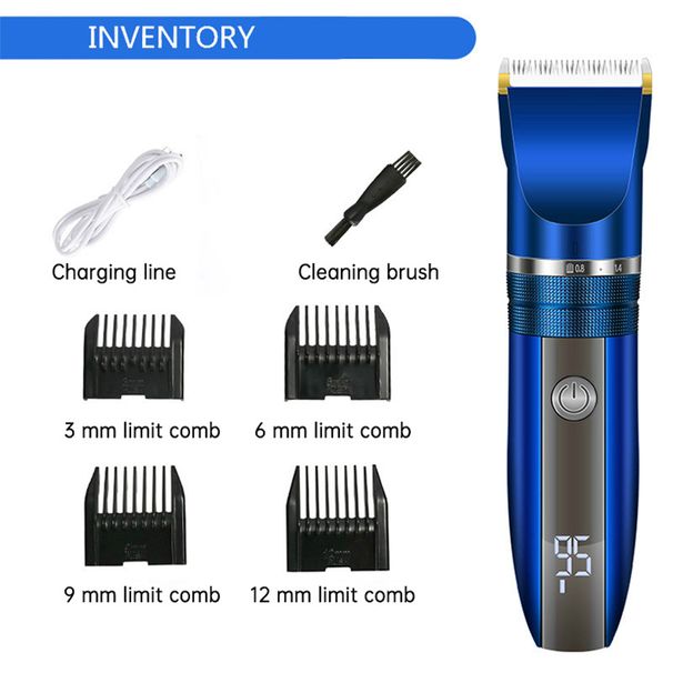New Hair Clipper With Fine-tuning, Intelligent Display, Ceramic Cutting Head, And Electric Pusher_viptrois.com